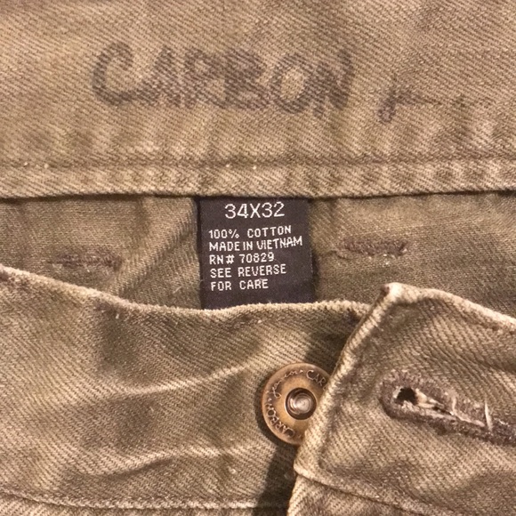 Carbon Jeans with belt mens size 34X32 olive green - Picture 6 of 13